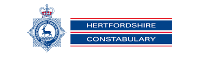 Hertfordshire Constabulary logo, representing local police services and community safety initiatives related to the free tool marking event in Tring.