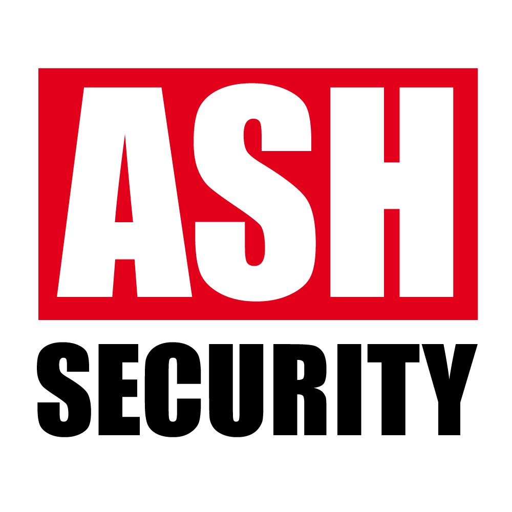 ASH Security logo featuring bold red background with white text, emphasizing access control expertise and security solutions for homes and businesses in Hemel Hempstead.