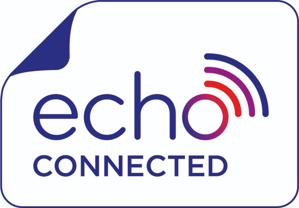 ECHO Connected logo, representing ASH Security's advanced alarm transfer service for optimized police response to emergencies.